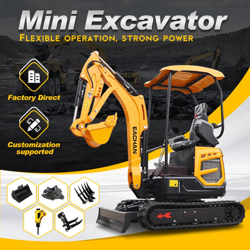 

China Manufacturer Mini Excavator Orchard Strong Power Diesel Engine 1.8 Ton Micro Bagger Agriculture Crawler Small Digger