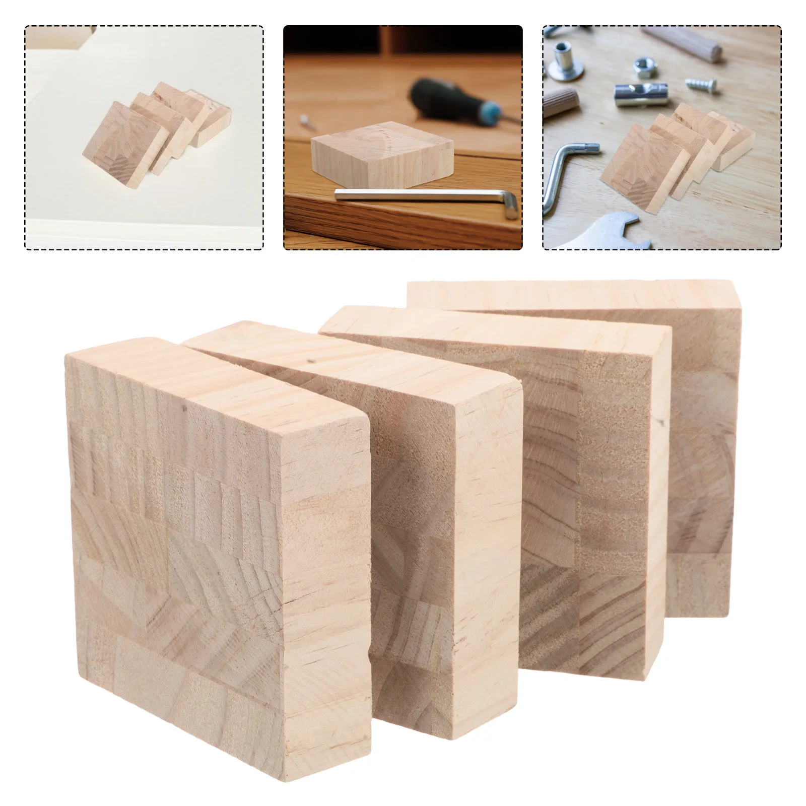 

Комплект из 4 деревянных подставок для мебели, квадратные удлинители высоты стола, защитные накладки для ножек мебели, противоскользящие, безопасные для пола