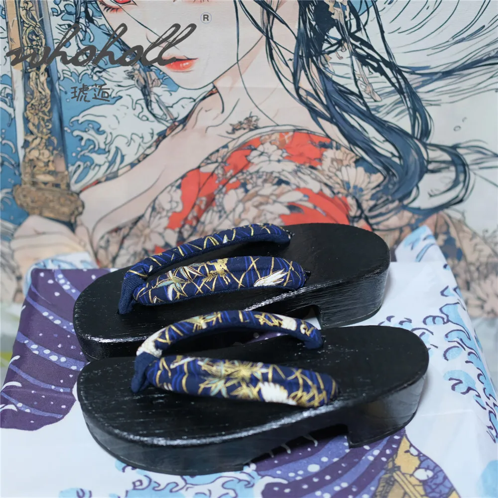 2025 femmes japonaises en bois Geta Animation Coplay Costumes chaussures sandales compensées femmes pantoufles tongs pantoufles sabots chaussures