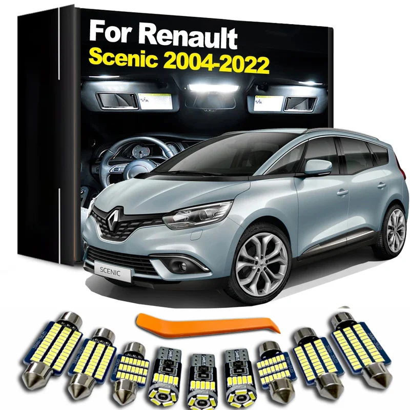 Car Bulb Accessories LED Interior Dome Light Kit For Renault Scenic For Grand Scenic 2 3 4 2004- 2018 2019 2020 2021 2022