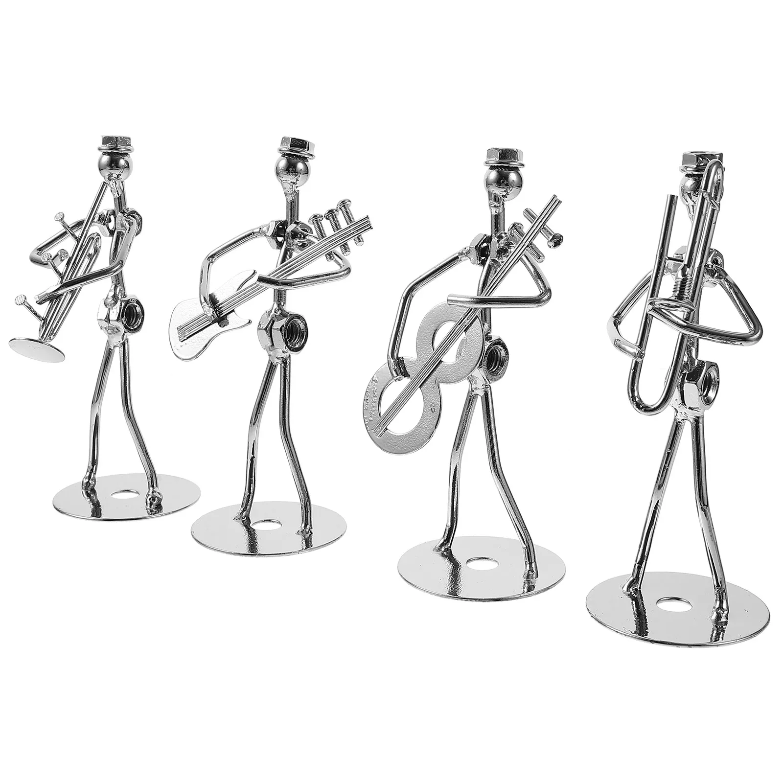 4Pcs Musician Shaped Iron Craft Decorative Home Office Bar Cafe Living Room Decoration Creative Artistic Eco Friendly Ornament