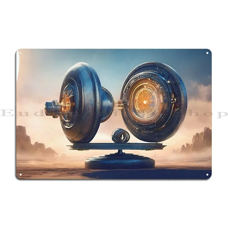 Double Gyroscope In A Desert Metal Plaque Mural Wall Decoration Printed Create Tin Sign Poster