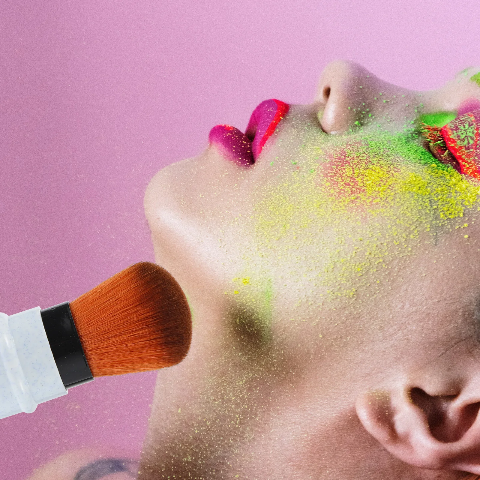 Pincel retrátil para base de blush, pó solto, fornecimento de pincel de maquiagem, cerdas premium, amigável à pele, fácil limpeza, ferramenta de maquiagem