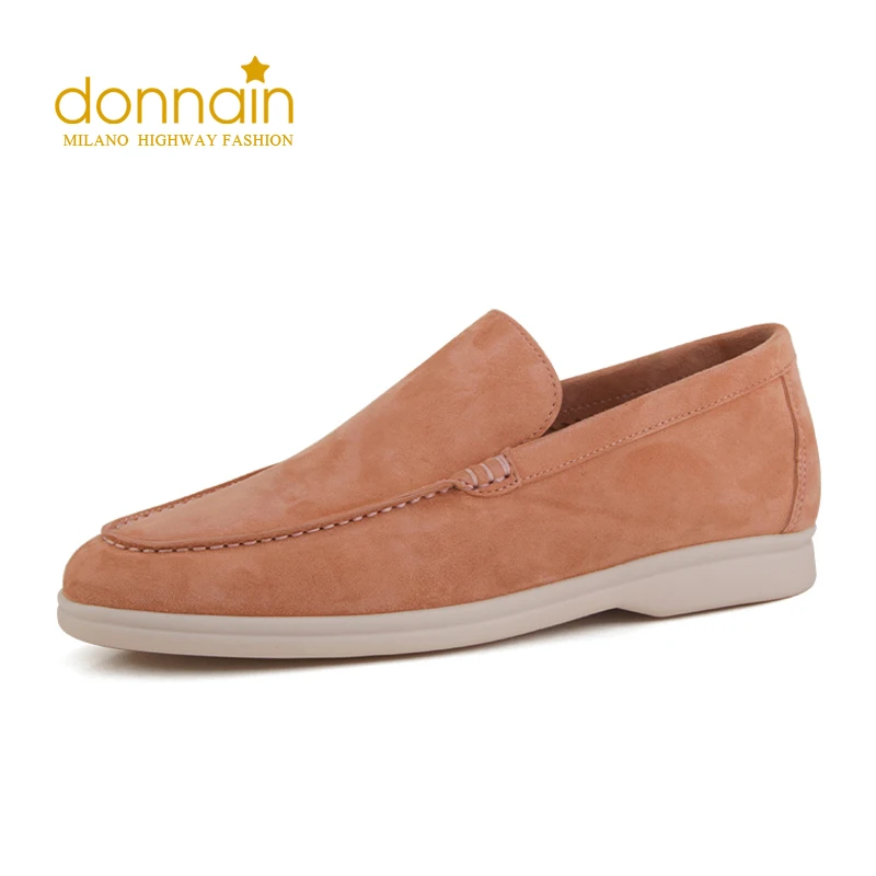 

DONNAIN Classic Daily Loafers For Couples Luxury Kid Suede Leather Common Casual Women Shoes Plus Size 41-43 Minimalist Flats