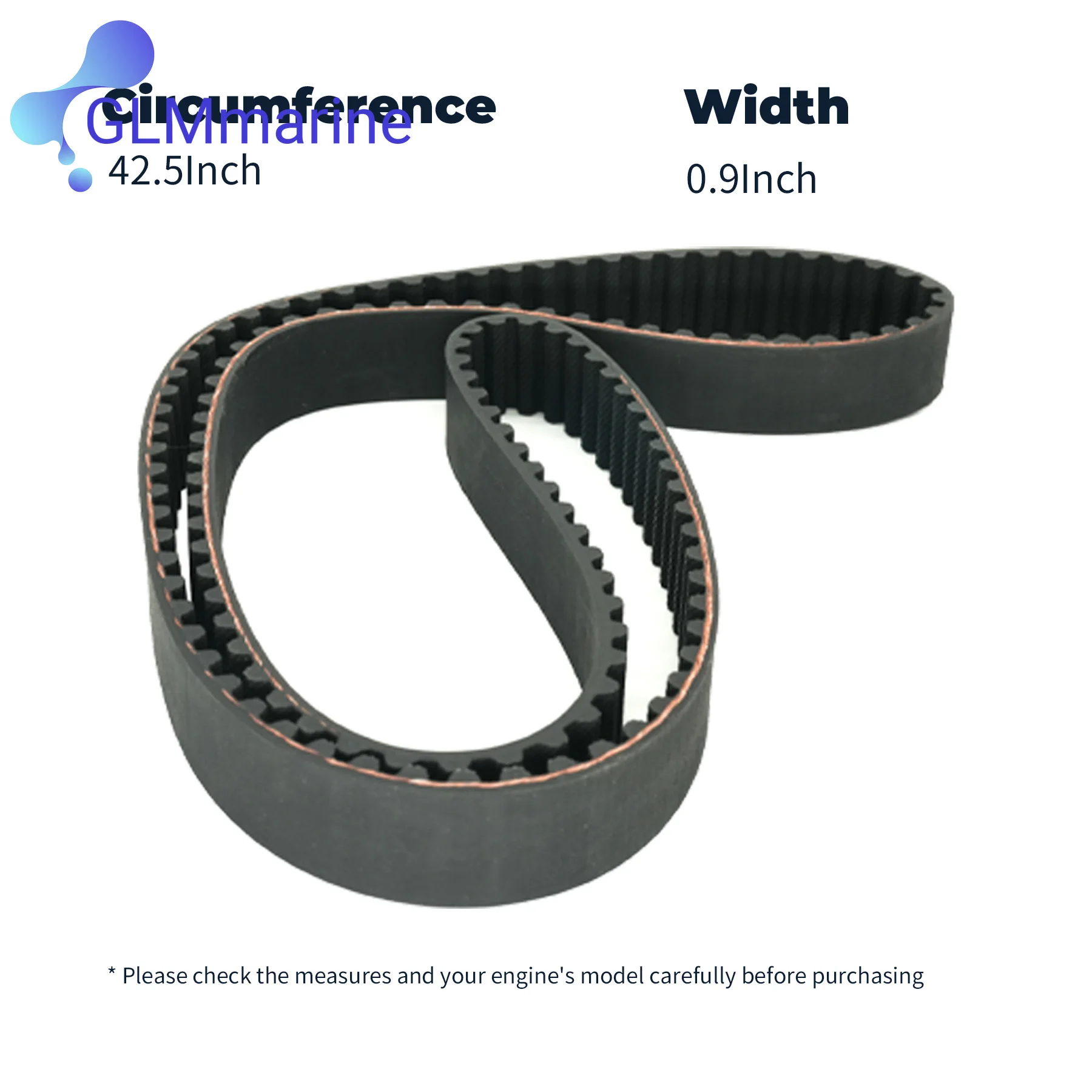 804145 Timing Belt 67F-46241-00 Fits for Yamaha Mercury 4 Stroke F/LF 75 80 90 100 110 115 HP Marine Outboard Engines 18-15131