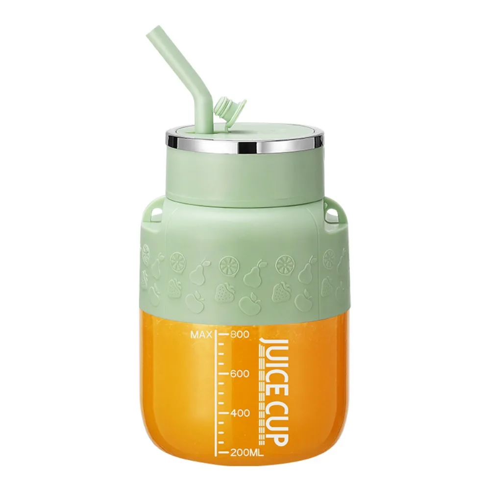 800 ML Portable Juicing Bucket with Straw and Strap Long Battery Life Juicer Cup Large Capacity Wireless Ice Crusher Cup