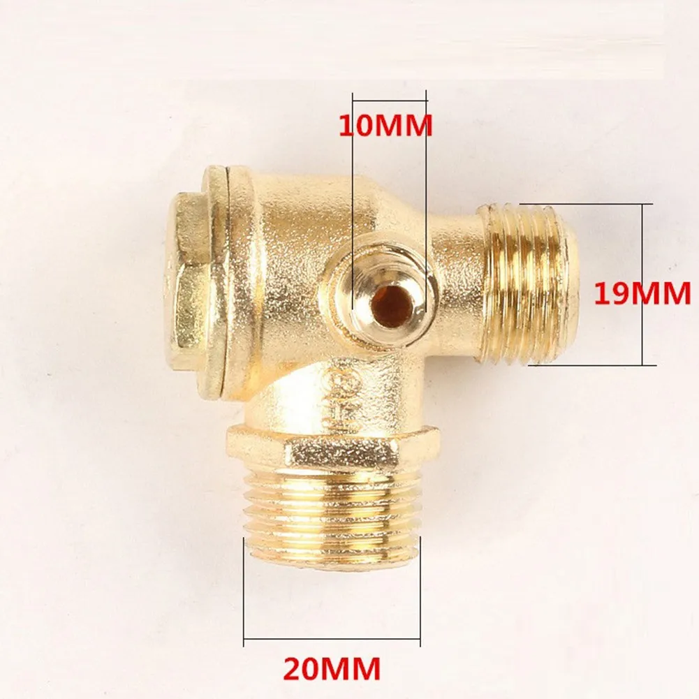 Air Compressor Air Compressor Check Valve Connector Tool 20mm 10mm 19mm 3 Port About 90g Check Valve Male Threaded