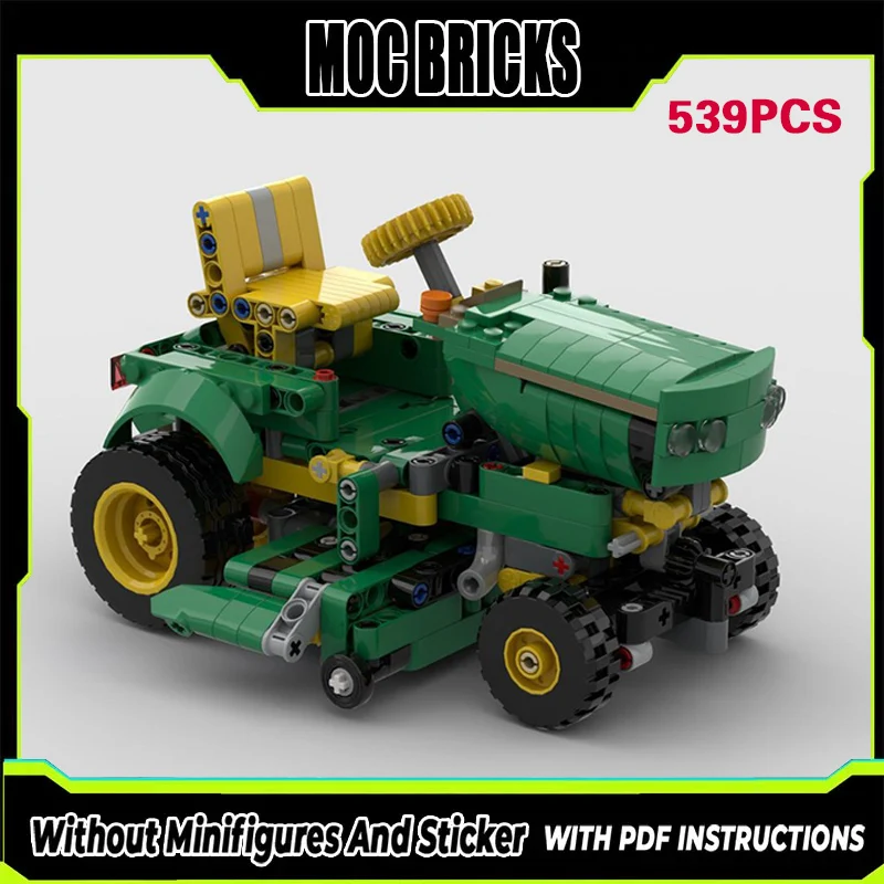 

City Car Model MOC Building Bricks Classic Lawn Mower Tractor Modular Technology Gifts Holiday Assemble Children Toys Suit