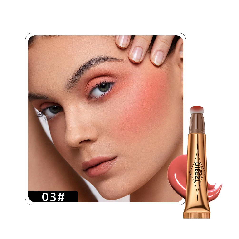 Highlighter Liquid Contour With Cushion Applicator Natural Soft Moisturizing Creamy Liquid Blush For Face Cheeks Blusher Bronzer