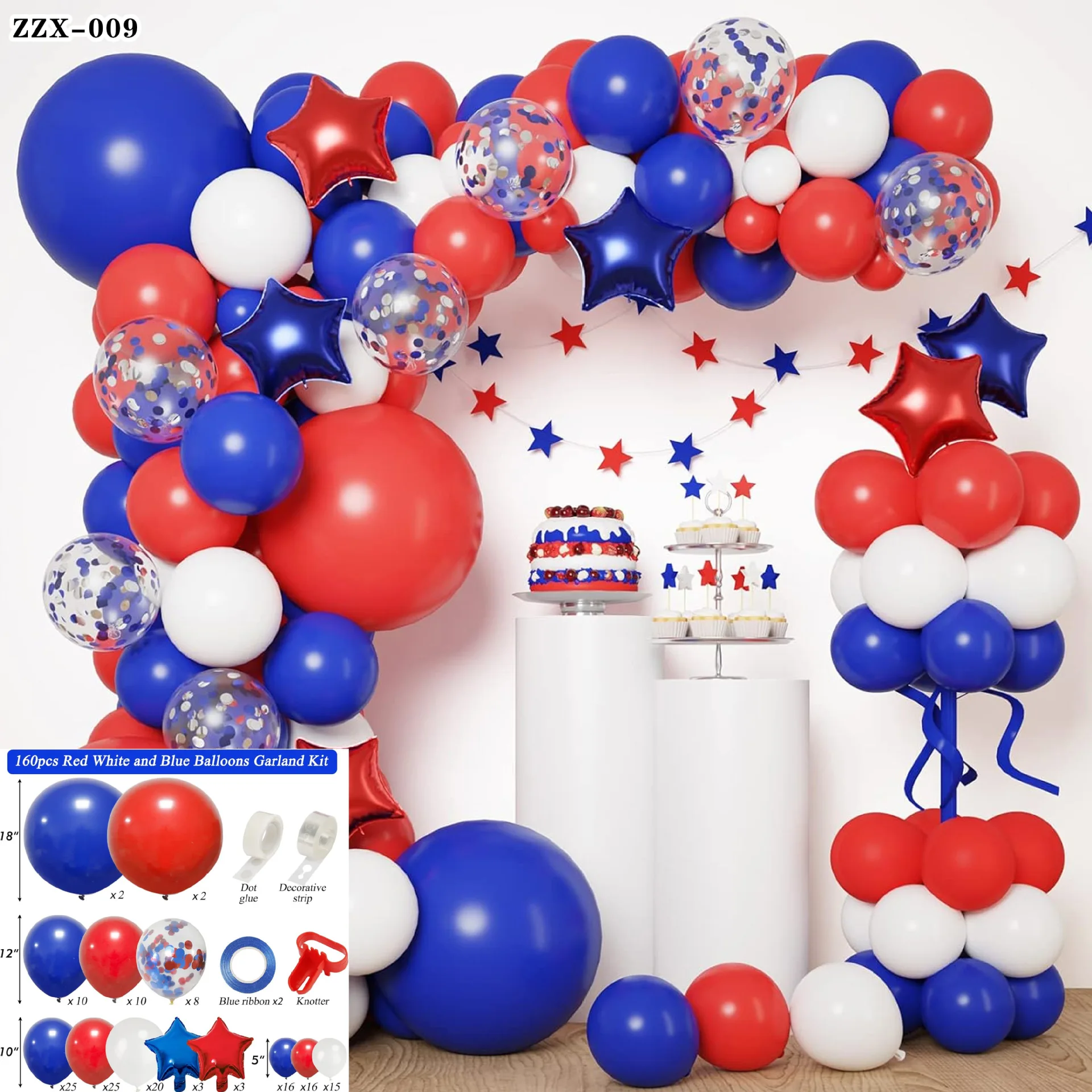 Rot-blaues Farbblock-Latex-Ballon-Set – Party-Ballons mit lebendigem Kontrast, ideal für Geburtstag, Hochzeit, Sportveranstaltung, Dekoration – Detail 4