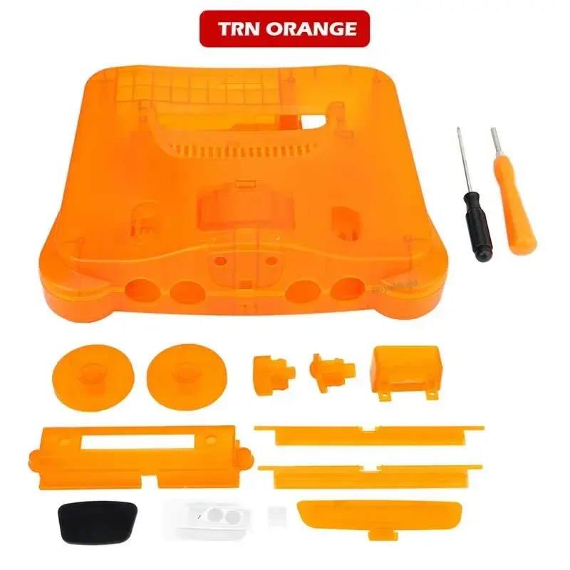 

US.EU Transparent Orange Purple Replacement Housing Shell Translucent Case For Nintend N64 Retro Video Game Console Transparent