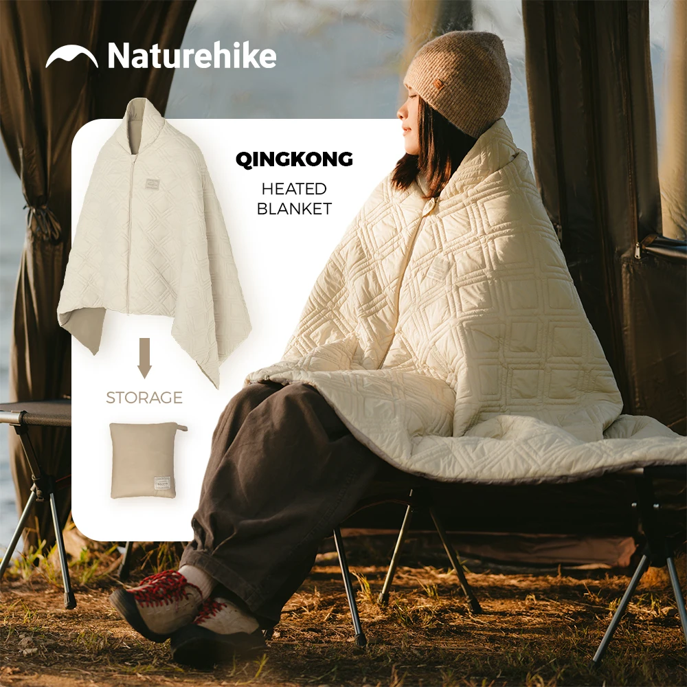 Naturehike Heated Blanket USB Electric 3 Heating Levels Outdoor Wearable Cloak Poncho Sleeping Bag Warming Jacket Home Office