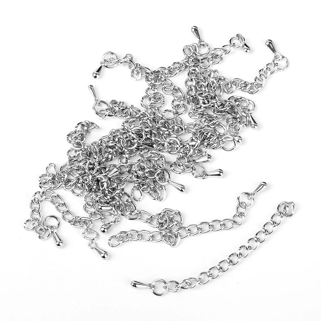 

20 Chain Necklace Bracelet Extender Teardrop End / Spring Clasp Findings