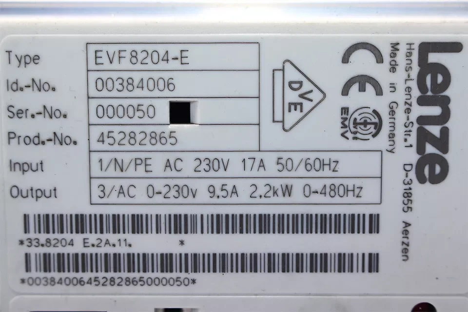 Lenze Drive EVF8204-E Inverter Drives EVF8211-E EVF8212-E EVF8213-E-V020 EVF8214-E-V020 EVF8216-E EVF8217-E EVF8221-E EVF8223-E