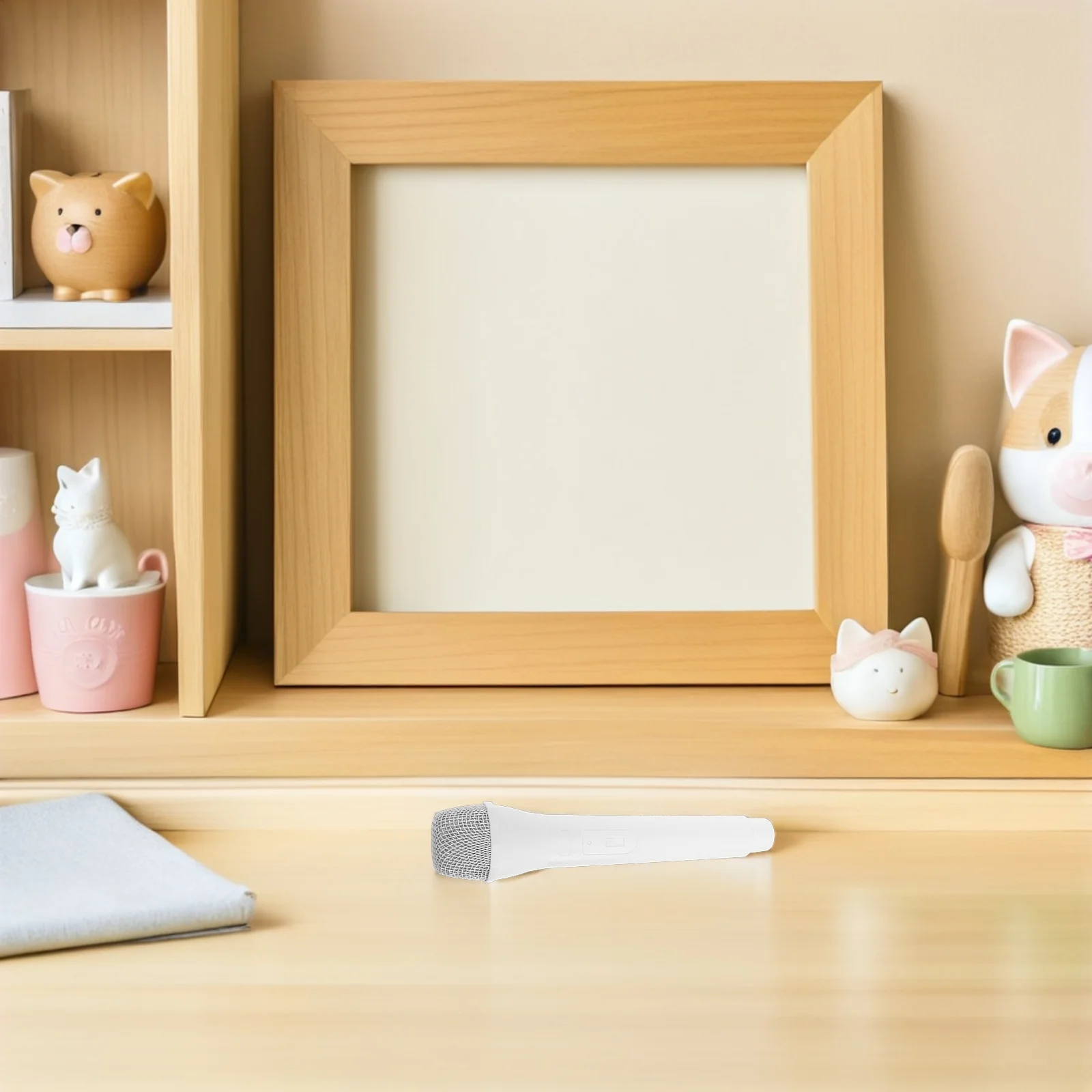 Microfono realistico in plastica per bambini da 2 pezzi per boost di espressione creativa e incollaggio per la famiglia, divertente microfono finto