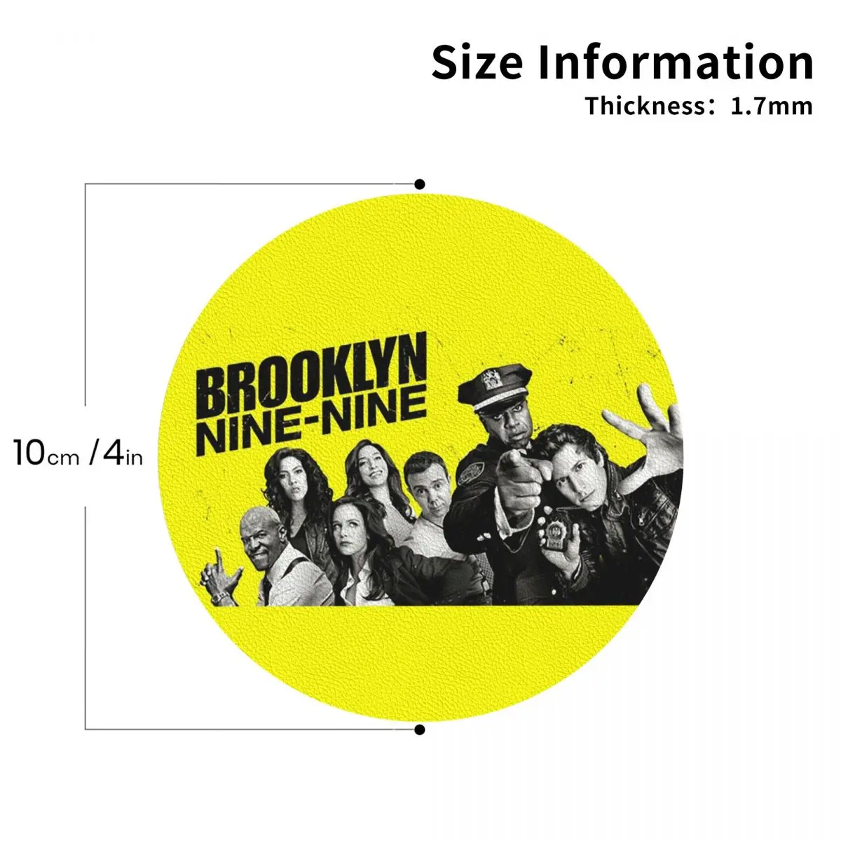 Brooklyn Nine-Nine Coasters PVC Leather Placemats Non-slip Coffee Mats for Decor Kitchen Dining Pads Set of 6