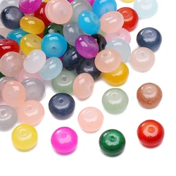 25/50Pcs 8x5mm Colorful Glass Abacus Beads Loose Spacer Beads Charm for Necklace Bracelet Earring DIY Jewelry Making Accessories