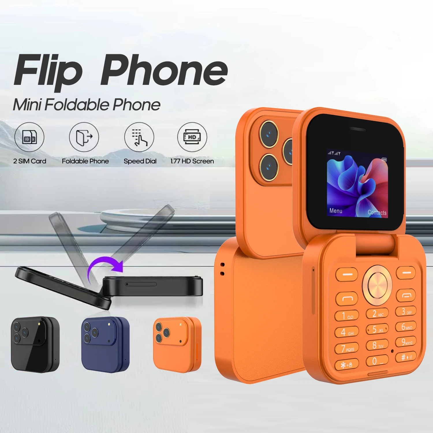 FUFFI-S24 Pro، هاتف صغير قابل للطي، هاتف مضيء، 2.4 بوصة، شبكة 2G، شريحة مزدوجة، يدعم حامل الهاتف، راديو FM، الهواتف المميزة #1