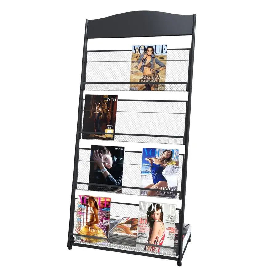 

magazine rack brochure display stand for offices and public reception arealiterature rack with 4 Universal wheels 592714