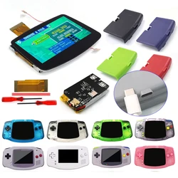 KIT de retroiluminación LCD IPS laminado GBA V5, batería de litio recargable integrada de 1800mAh, puerto tipo c para Gameboy Adavance GBA Shell