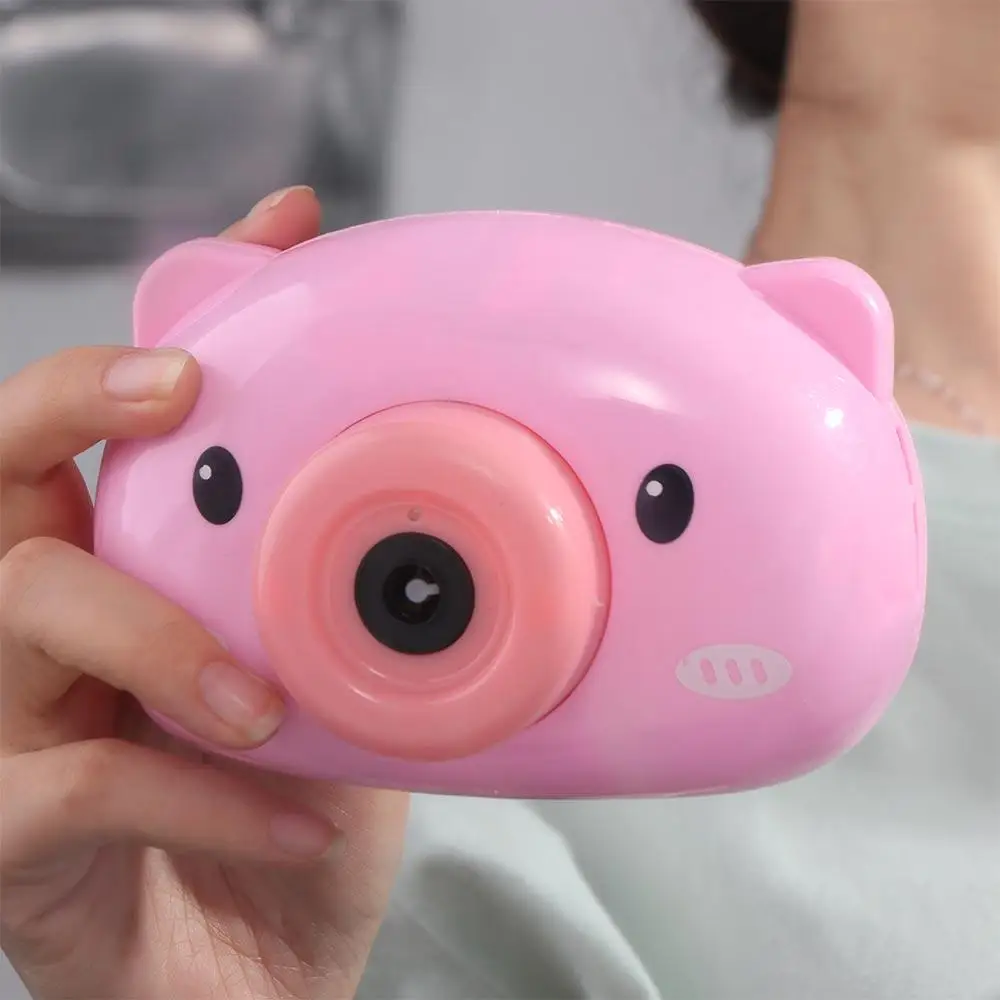 Durable Chilren Bubble Machine Cartoon Automatic Soap Bubble Maker Toy Camera Shape Pig Cartoon Bubble Blower Girls Boys