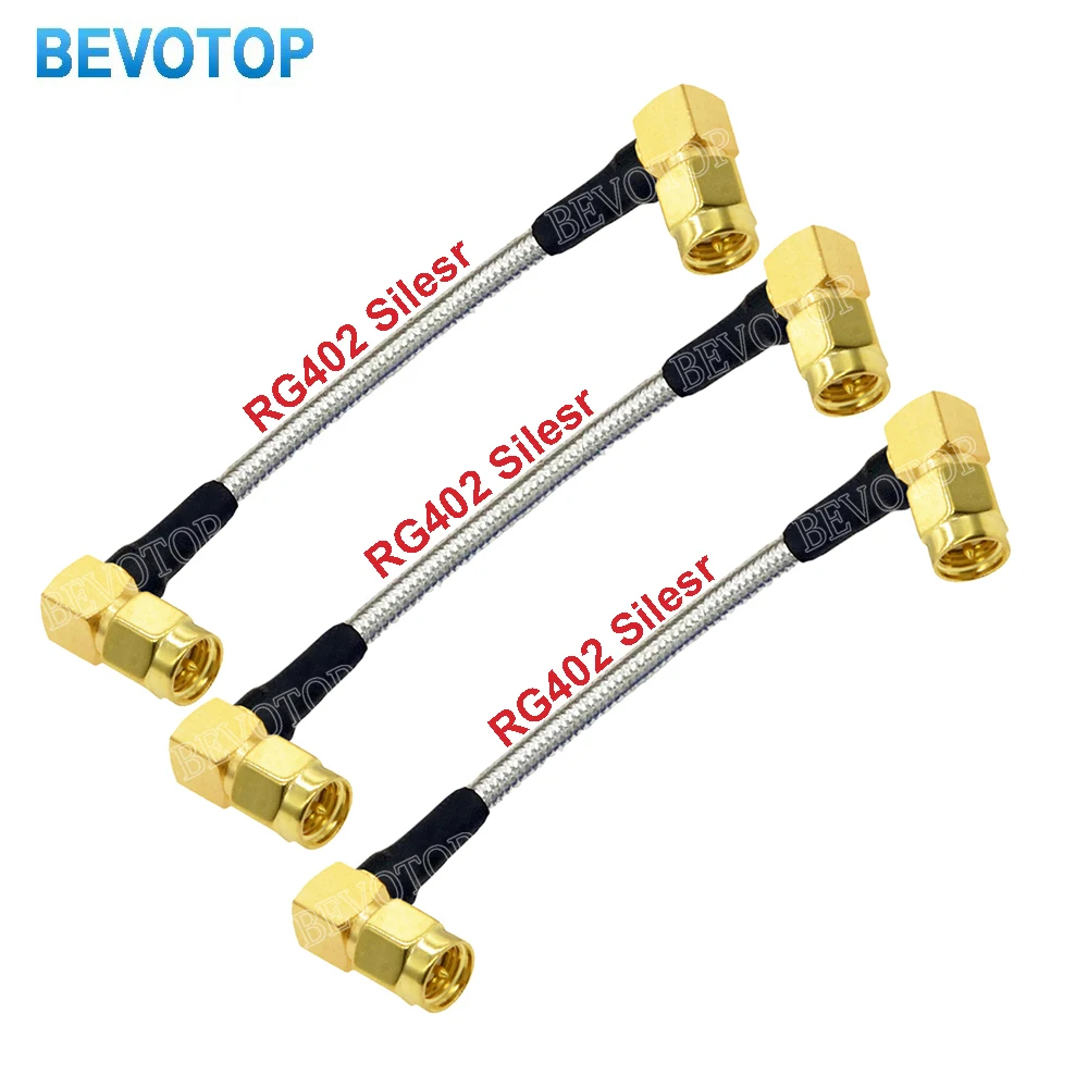 1Pcs RG402 SMA Male Right Angle to SMA Male Right Angle 90 Degree Plug Connector RG402 Semi Flexible Coaxial Cable 0.141