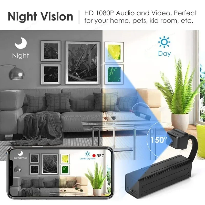 1080p hd mini câmera wif portátil visão noturna controle remoto proteção de segurança em casa micro ip filmadoras gravador vigilância