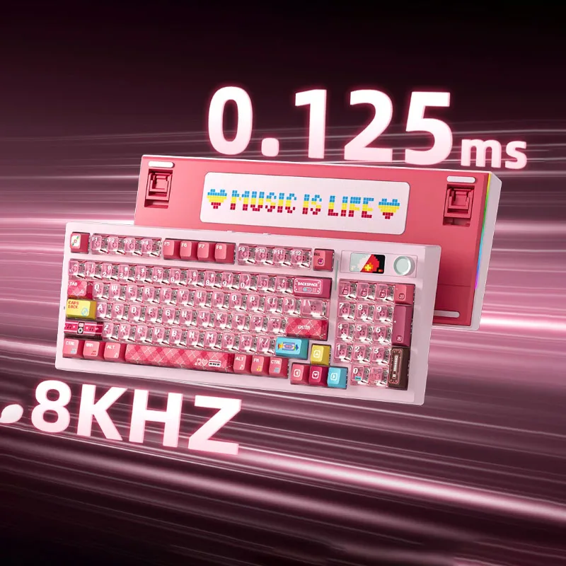XINMENG S98Max Mechanical Keyboard Tri-mode Hot-Swappable Silent Ergonomic Long Battery Life Girls E-sports Gaming Keyboard
