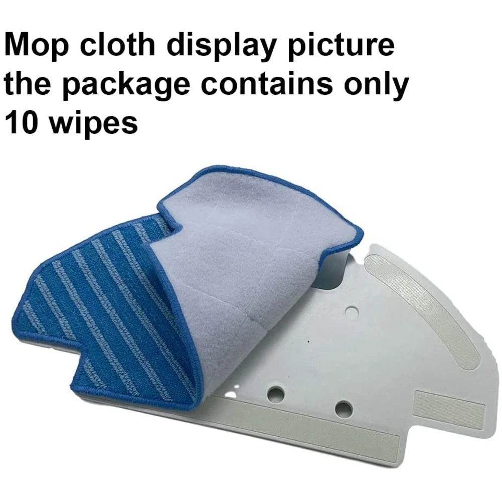 AEA9-10Pcs Mop Cloth Pads For Powerbot-E VR05R5050WK Vacuum Cleaner Spare Parts