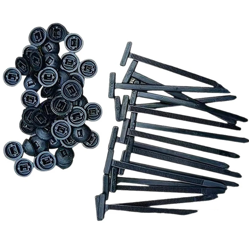 100PCS Nylon Universal Cable Tie Buckle Heavy Duty Self-Locking Zip Ties Holder with Pin Fasteners Car Body UV Resistant Zipties