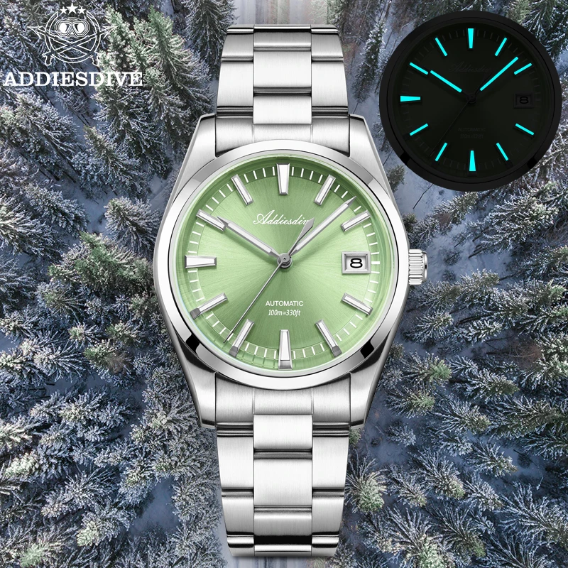 

ADDIESDIVE Men‘s Watch 100m Waterproof Bubble Mirror Glass 39mm BGW9 Super Luminous Japan NH35A Automatic Mechanical Watch