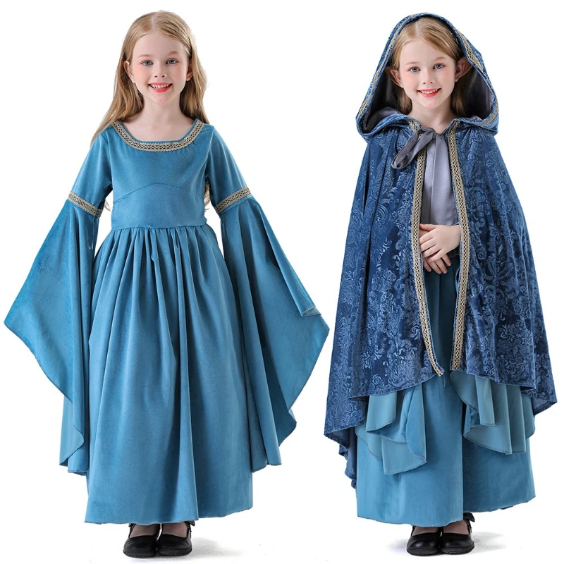 

Halloween children's Lord of the Rings elf cosplay children's elf cosplay princess dress medieval court dress costume