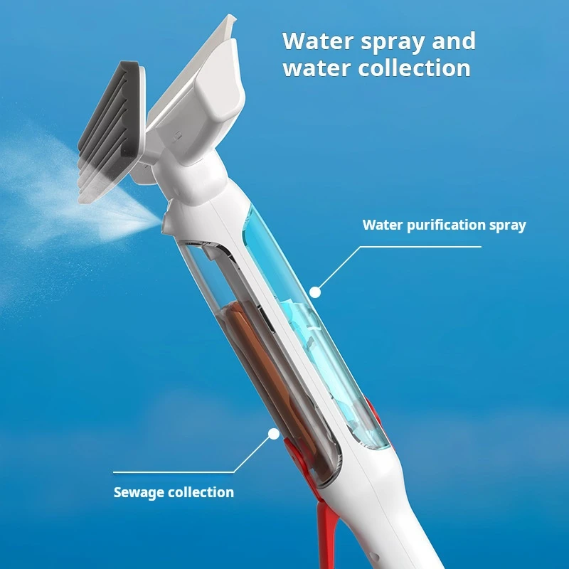 Household Multifunctional Window Cleaner Glass Spray Mop Glass Wiper With Silicone Scraper Floor Cleaning Mop Window Washer