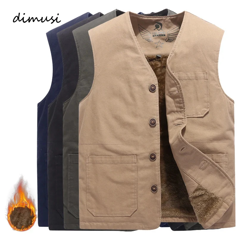 

DIMUSI Winter Men‘s Fleece Vests Casual Men Thermal Warm Waistcoats Male Sleeveless Jackets Windbreaker Vests Clothing 8XL