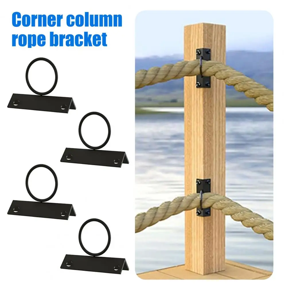 Metal Rope Holder 4pcs Heavy Duty 304 Stainless Steel Corner Post Rope Holders Decorative Stair Railing Brackets Wall Ceiling