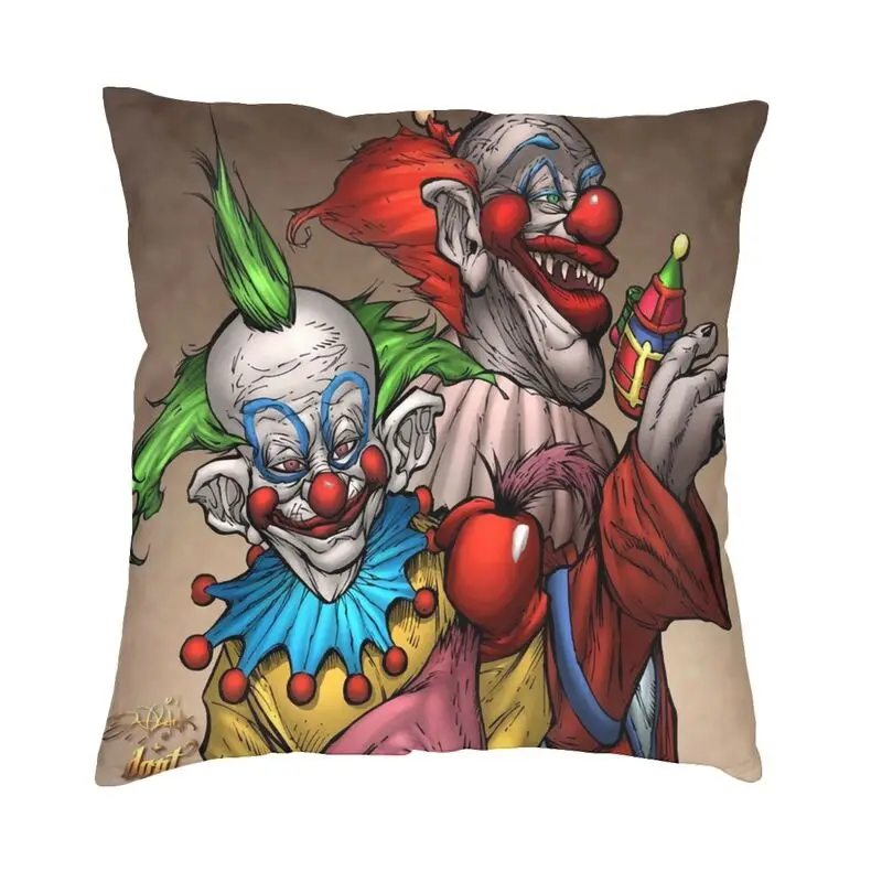 Killer Klowns From Outer Space Funny Horror Movie Square Pillowcover Decoration Cushion Cover Throw Pillow Double-sided Printing