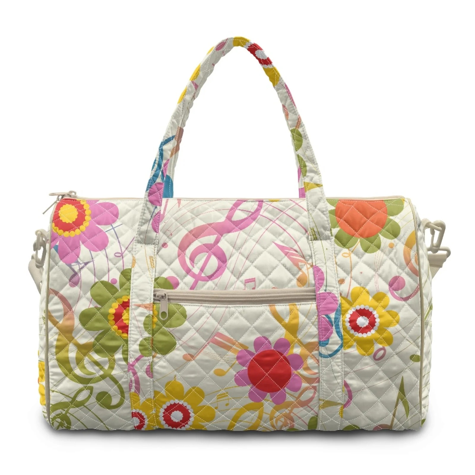 Coloranimal Zipper Pocket Gym Bag Versatile Travel Tote Bag for Beach Women Flower Design New Trend