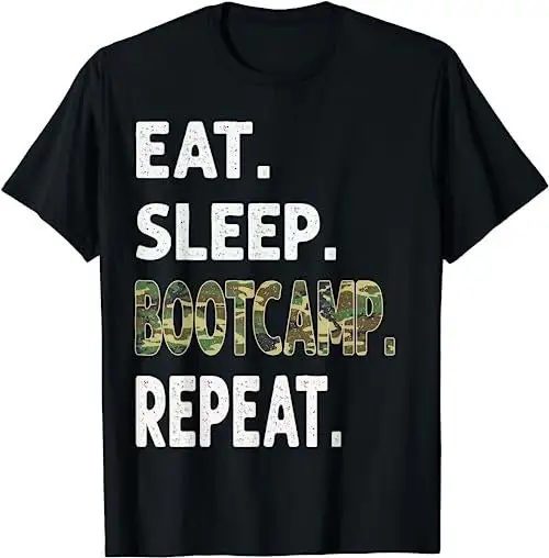 Funny Camo Eat Sleep BootCamp Repeat Camouflage T Shirt SweaT 48370