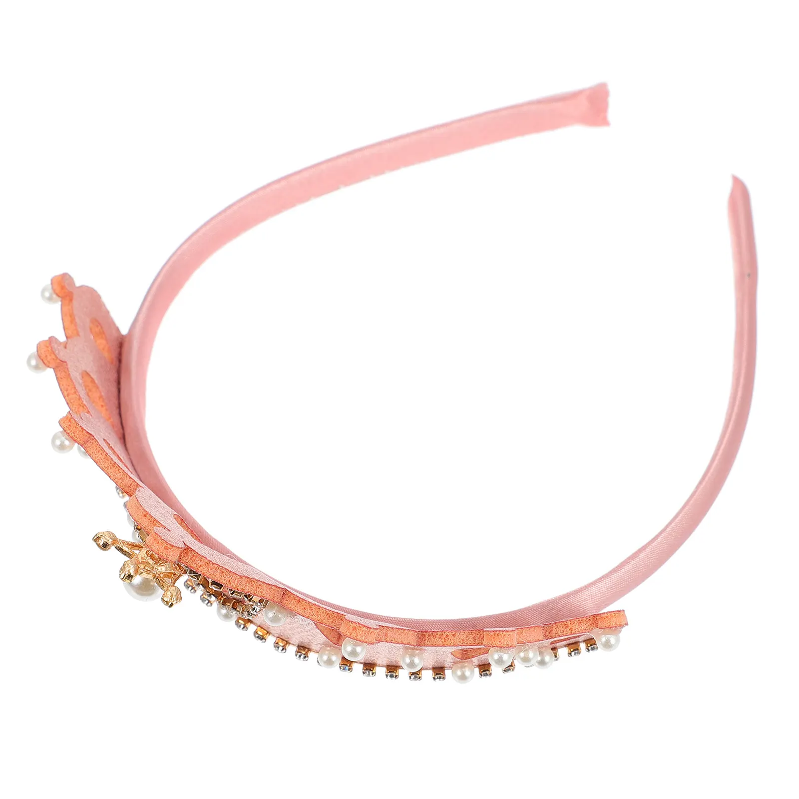 Rhinestone Pearl Tiara Crown Headband for Girls – Birthday Party Hair Accessory