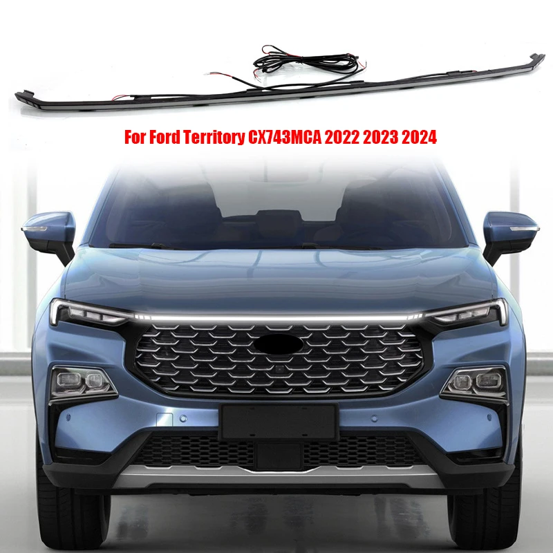 For Ford Territory CX743MCA 2022 2023 2024 Front grille LED continuous light assembly exterior modification parts