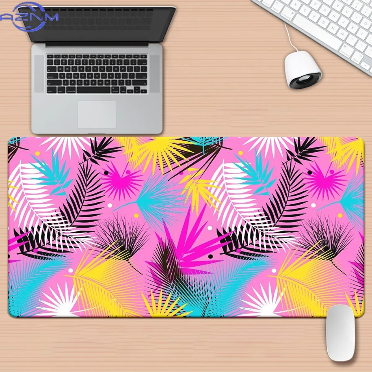 1pc  Tropical Leaves Pattern HD Printed Pad for Desk, Multi Functional XXL Mousepad, Keyboard Gaming Mouse Mats, Office Computer