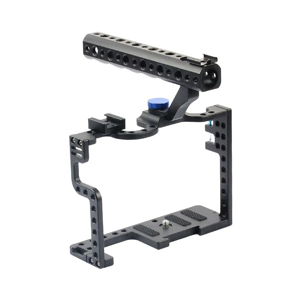 Camera Cage Kit For Panasonic GH5 And GH5S With Free Angle Top Handle And Dual Hot Shoe Mounts Aluminum Alloy Black