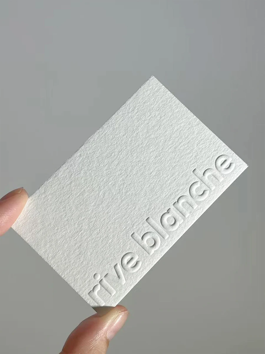 Custom Luxury Cotton Paper Name Cards, Bespoke Single-Sided Embossed Business Cards, High-End Professional Branding Letterpress