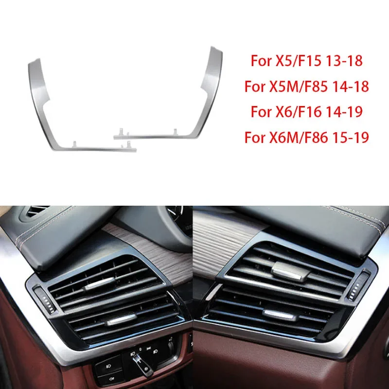 

Air Conditioning Outlet Ventilation Panel Electroplated Decorative Strip Frame Silver Chrome Plated For BMW X5 X6 F15 F16