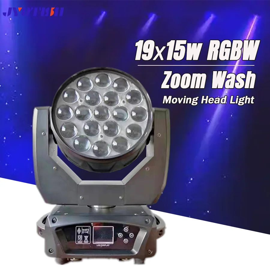 19x15w zoom wash moving head light  4in1 RGBW DMX Professional Stage Effect Lighting Equipment For DJ  Diaco Party Bar Wedding