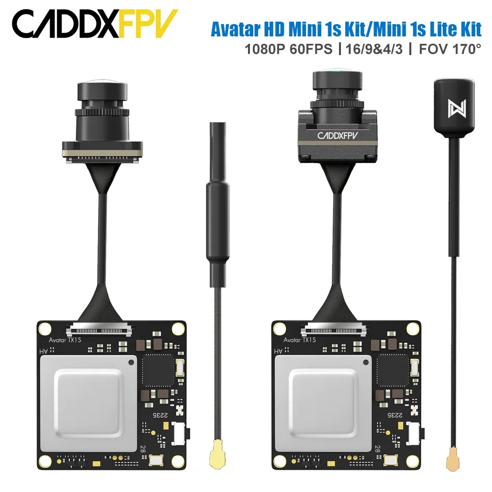 

CADDX Walksnail Avatar HD Mini 1s Kit/Mini 1s Lite Kit V3 VTX 1080P for FPV Drone