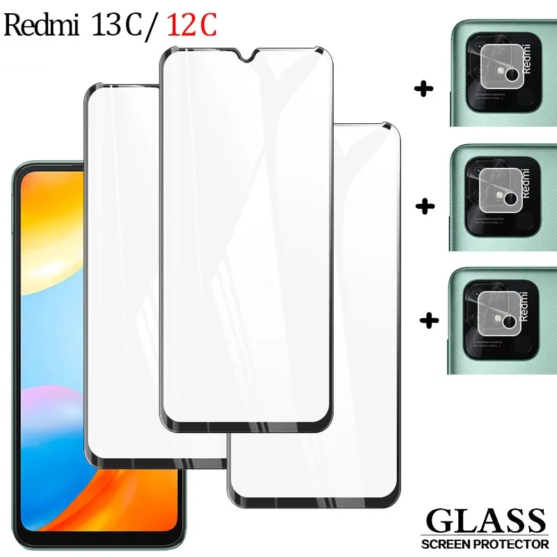 cristal redmi 13c, redmi 12c protective tempered glass for redmi 13c film xiaomi redmi 12c redmi 10c camera lens redmi 13 c protection xiomi redmi