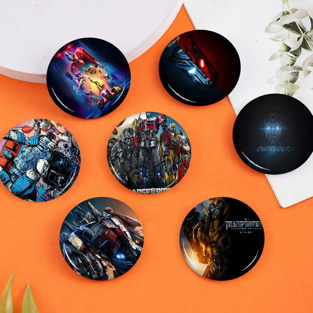 Fashion T-Transformers Creative Pins Funny Round Snap-in Brooch Badge Backpack Hat Accessories Jewelry Gifts for Friend