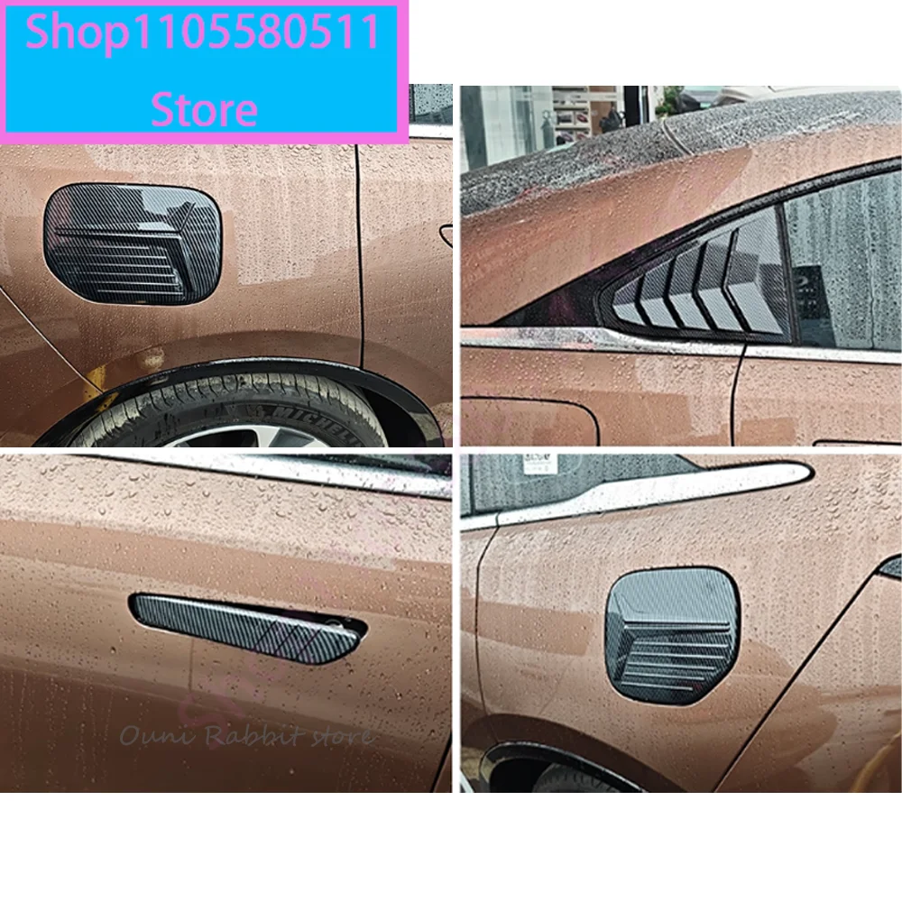 For Mazda 6e EZ-6 J90A 2024~2026 Car Carbon Fiber Door Handles, Rear Quarter Louvers, Fuel Tank/Electrical Box Cover Accessories view 3