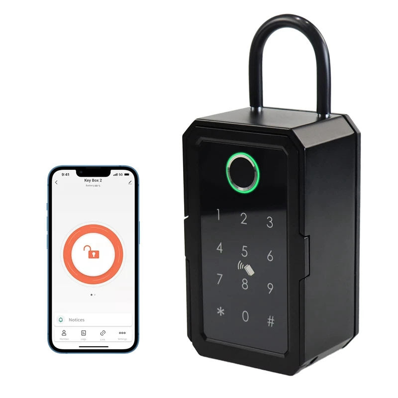 Smart Key Lock Box Wifi Fechadura Eletronica Waterproof Wall Mount Fingerprint Door Lock Security Lockbox